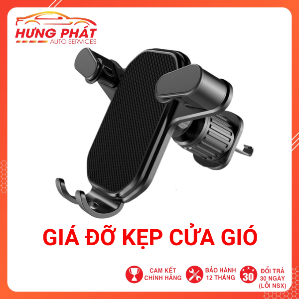 Giá Đỡ Điện Thoại Kẹp Cửa Gió Ô Tô Chất  Liệu Nhựa ABS Cao Cấp, Giá Đỡ Điện Thoại Móc Điều Hoà Ô Tô Xoay 360 Độ