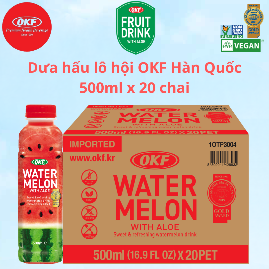 Nước dưa hấu lô hội OKF Hàn Quốc 500ml x 20 chai