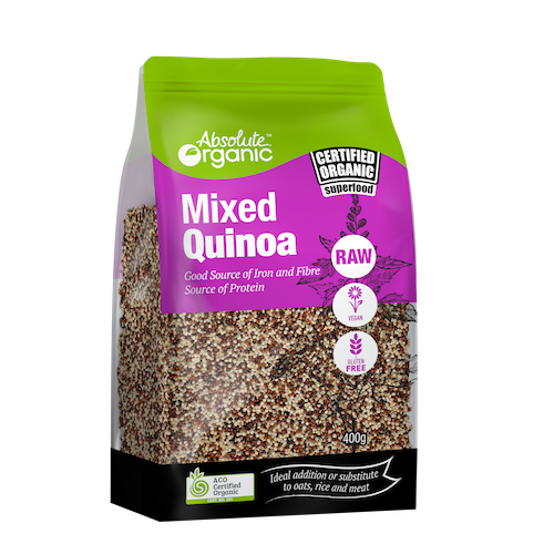 Hạt diêm mạch hữu cơ Absolute Organic Quinoa Mixed 3 loại diêm mạch (400 Grams) - Nhập khẩu Australia