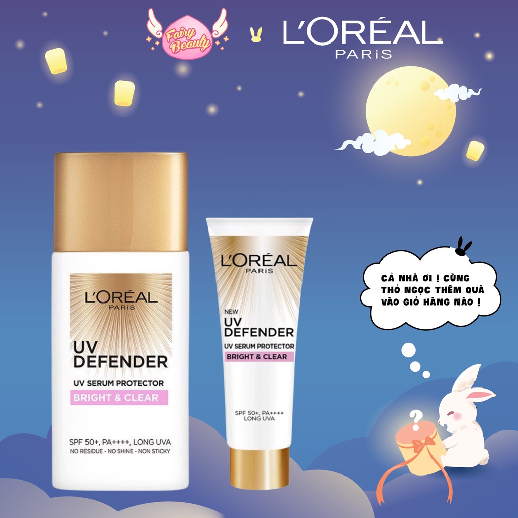 [L'OREAL PARIS] Kem Chống Nắng Giúp Giảm Thâm Và Nâng Tông Mềm Mịn UV Defender SPF 50+/PA++++ Bright &amp; Clear 50/15ml