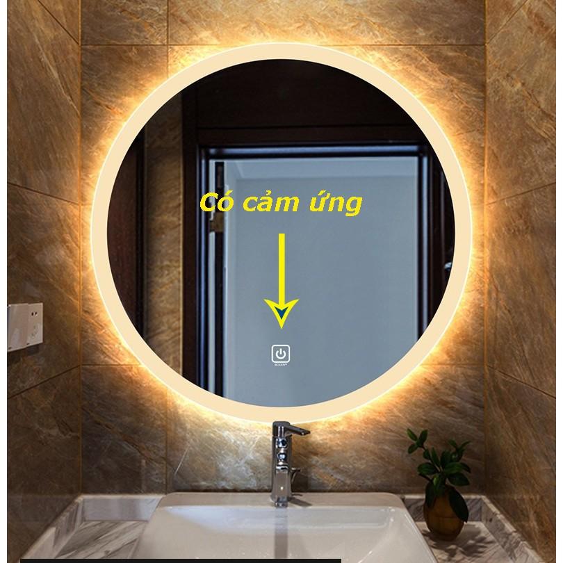 Gương tròn để bàn trang điểm treo tường đèn led cảm ứng thông minh kích thước D50 - guong mirror