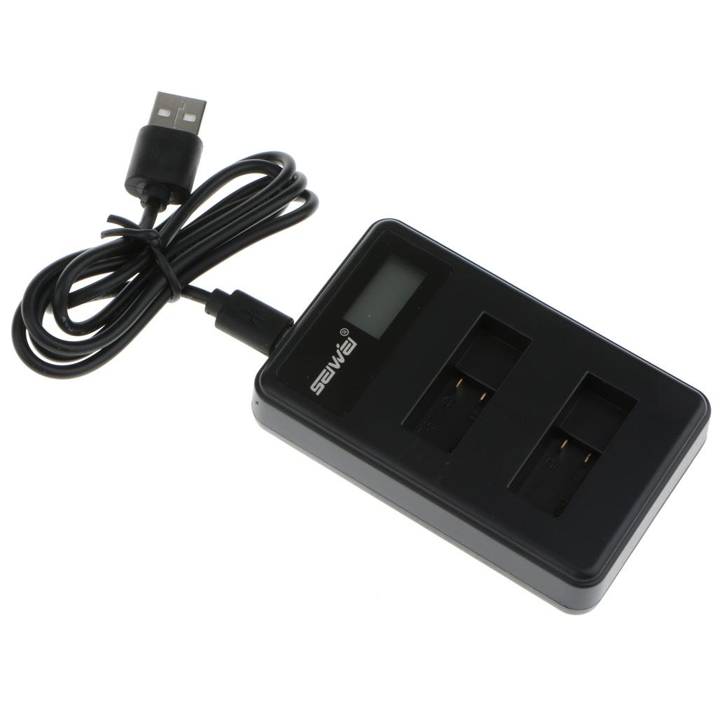 Dual USB Battery Dock Charger LCD Display + Mini Cable For GoPro HEro 6/5