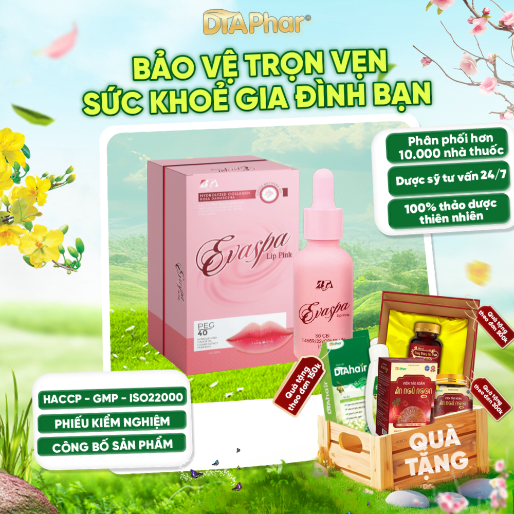 SERUM DƯỠNG MÔI EVASPA LIP PINK GIÚP DƯỠNG ẨM, LÀM MỀM MÔI, NGĂN NGỪA VÀ CẢI THIỆN TÌNH TRẠNG MÔI KHÔ NẺ, BONG TRÓC LỌ 10ML