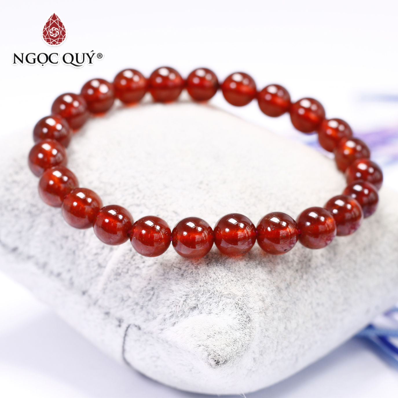 Vòng tay đá ngọc hồng lưu garnet AAA mệnh hỏa, thổ - Ngọc Quý Gemstones