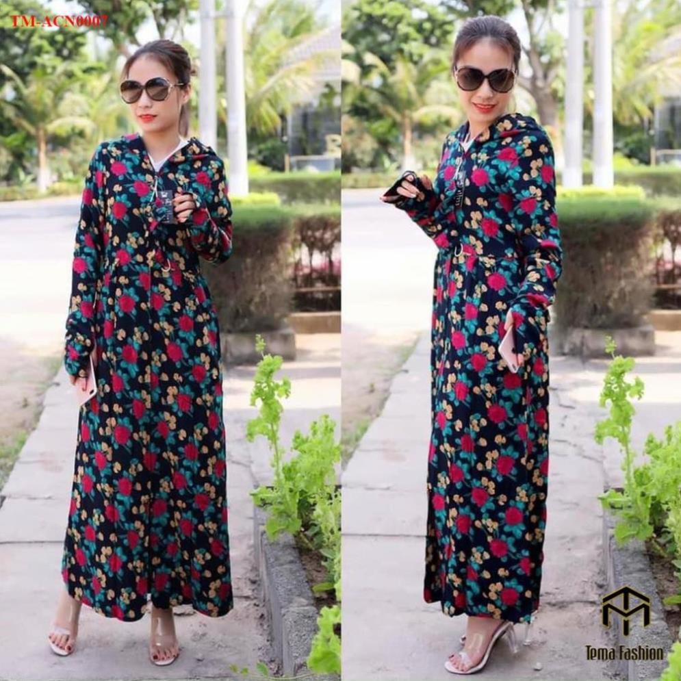 Áo chống nắng nữ toàn thân The Mei 1992 - Áo chống nắng hoa nhí chất cotton cao cấp thoáng khí siêu mát