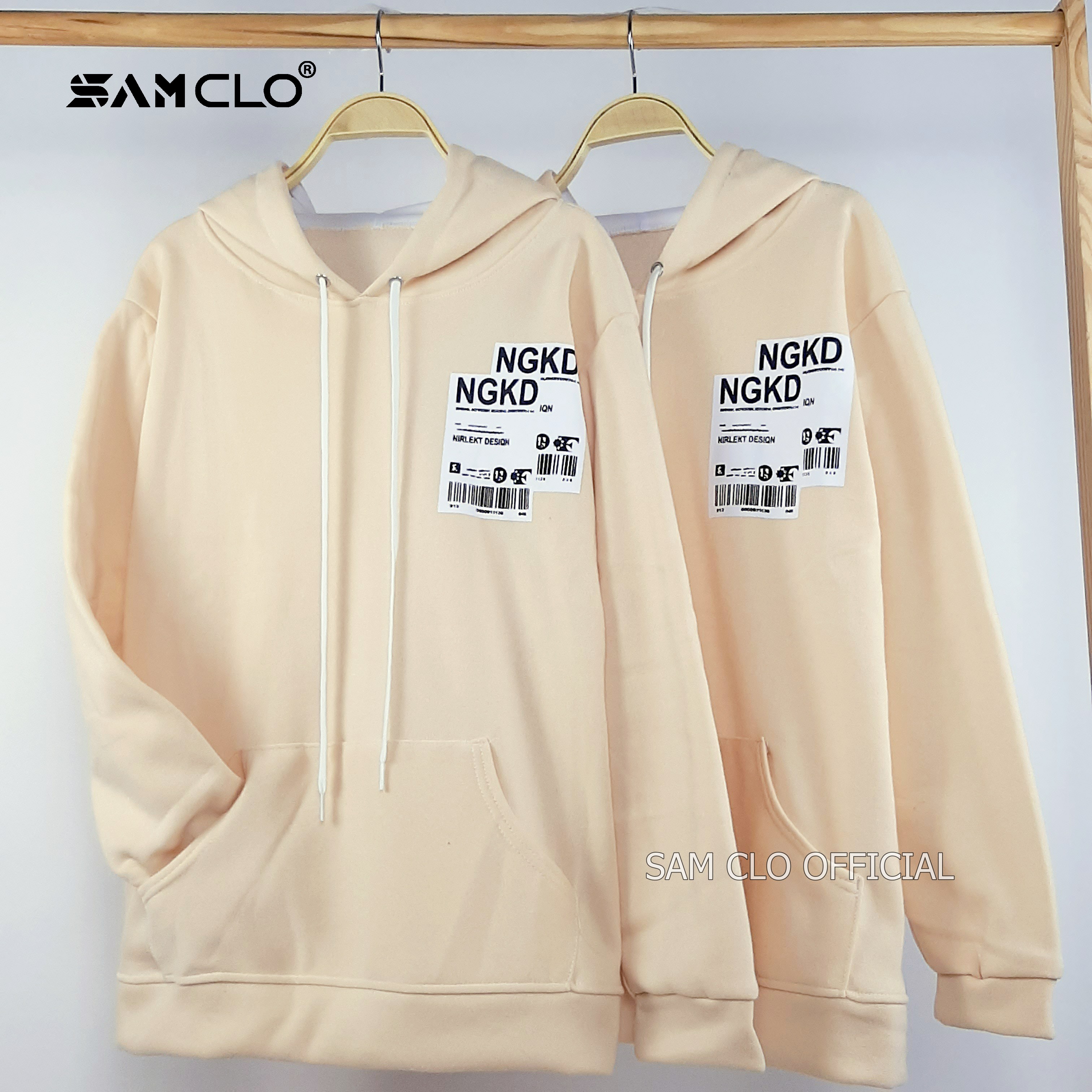 ÁO KHOÁC NỈ nữ SAM CLO freesize hoodie chui có mũ tay dài thu đông dáng unisex in hình TEM BILL NGKD