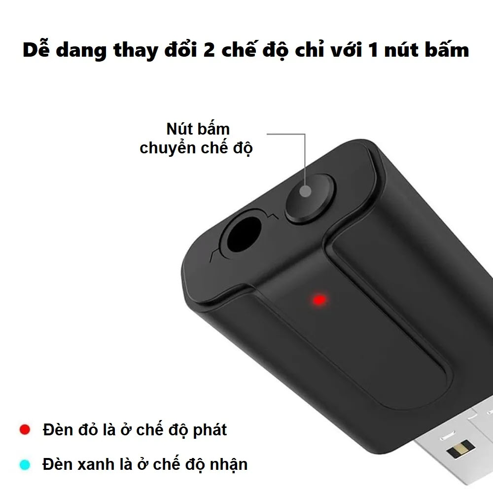 Bộ Thu Phát Âm Thanh 2 Trong 1 Công Nghệ Bluetooth 5.0 Giao Diện Cổng USB. USB Stereo Music Wireless Adapter T10 2 in 1 USB Bluetooth-compatible 5.0 Adapter Audio Wireless Receiver Transmitter