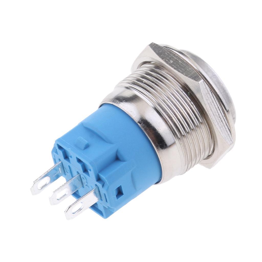 2pack 27mm Metal Annular Push Button Switch LED Self-Lock Momentary Switch