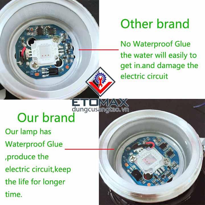 Bóng đèn led đổi màu điều khiển từ xa RGB chống nước