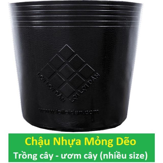 Combo Chậu Nhựa Đen Dẽo Trồng Cây, Ươm Cây, Trồng Sen, Thủy Canh