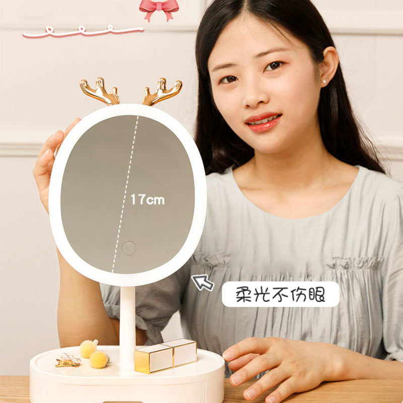 Gương Để bàn kèm ngăn kéo có Đèn LED Tiện lợi bền đẹp - Gương để bàn có Đèn LED Cao cấp hiện đại PR21