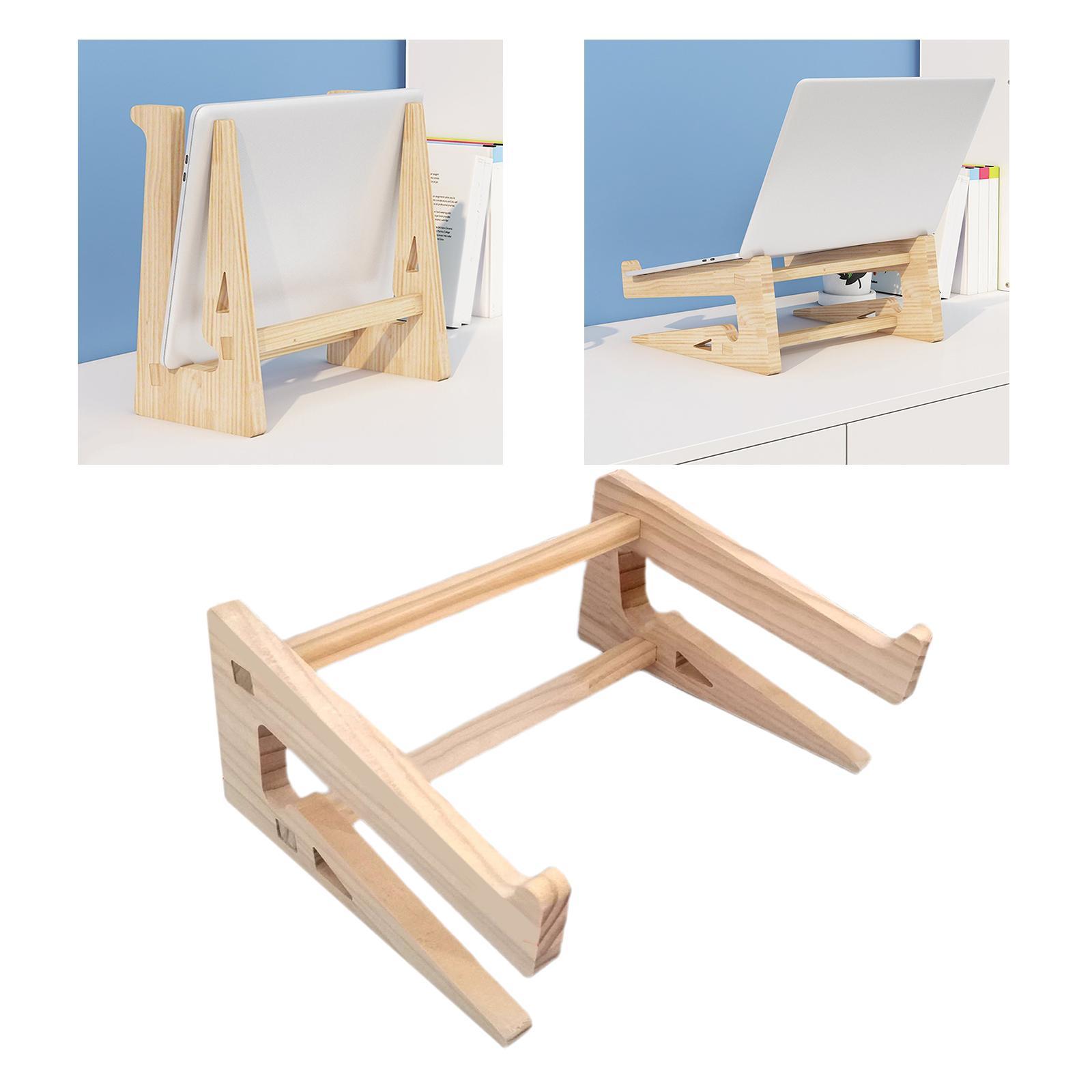Wooden Laptop Stand Vertical Heightening Stand Detachable Lightweight Computer Stand for Desk