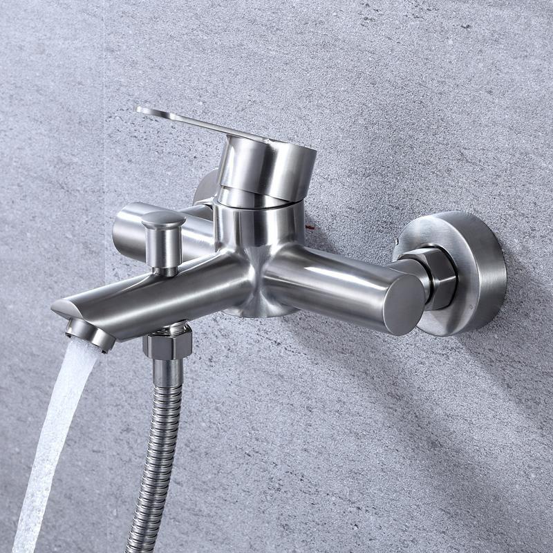 Bộ sen vòi tắm nóng lạnh OS810S chất liệu inox 304 nguyên khối + Dây dẫn nước vòi sen + Tay sen tròn + Gác tay sen