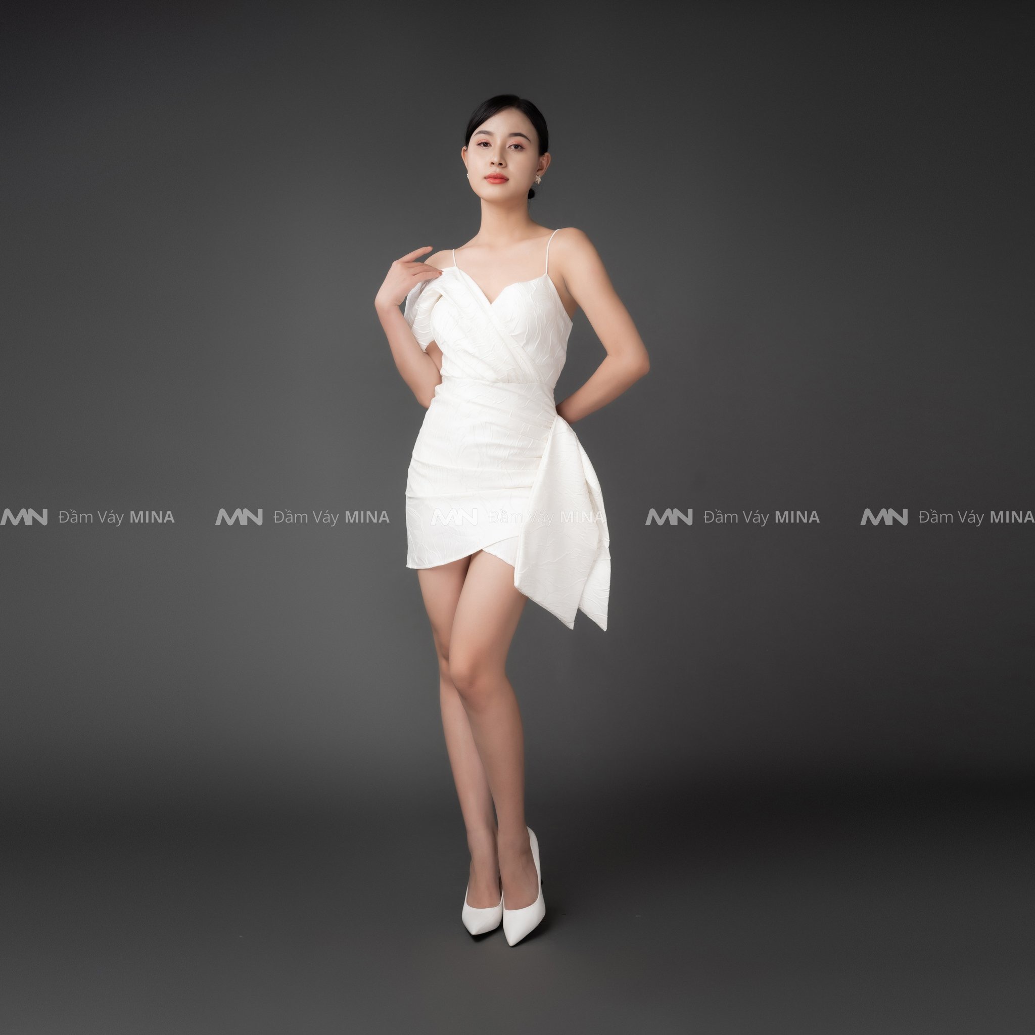 Đầm gấm trắng | Đầm dự tiệc thiết kế | Đầm ôm body sang trọng | Đầm đi chơi đi tiệc - MN154 - Đầm Váy Mina