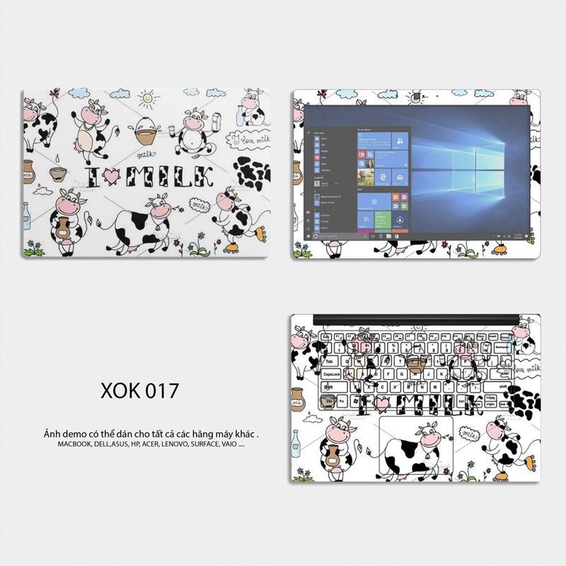 Skin Laptop mẫu Bò Sữa - dành cho tất cả các dòng Laptop - Miếng dán bảo vệ laptop