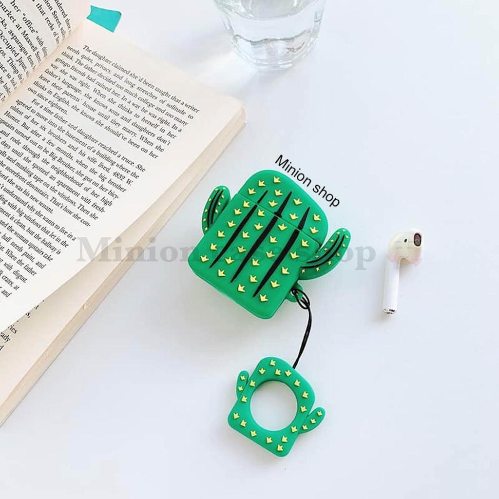 Bao Case Ốp dành cho airpod 1 và 2, tai nghe bluetooth i11,i12, i100, i9s... silicon 3D xương rồng cao cấp