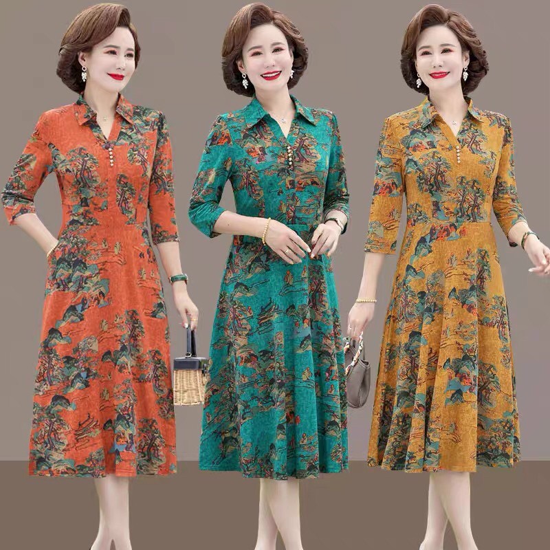 Đầm cao cấp , đầm trung niên tặng mẹ mẫu mới nhất năm nay