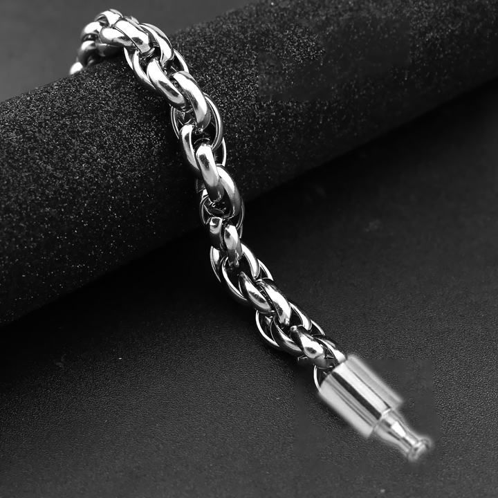 Dây chuyền nam inox kiểu 3 lồng xoắn 8mm khóa gài vip sáng đẹp, không đen, thể hiện đẳng cấp phái mạnh