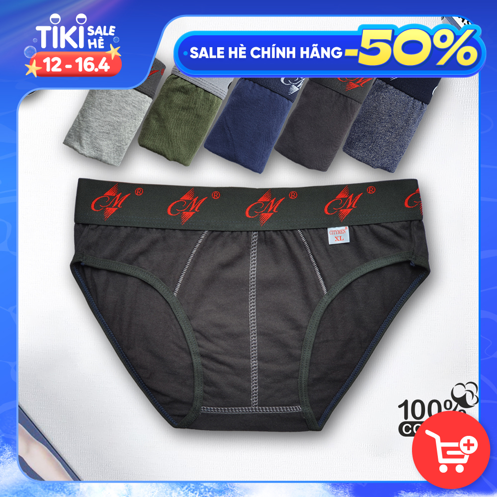 Đồ Lót Nam lưng CM vải cotton 2 chiều hiệu CITYMEN, màu ngẫu nhiên, quần lót - LMTK-CM2C