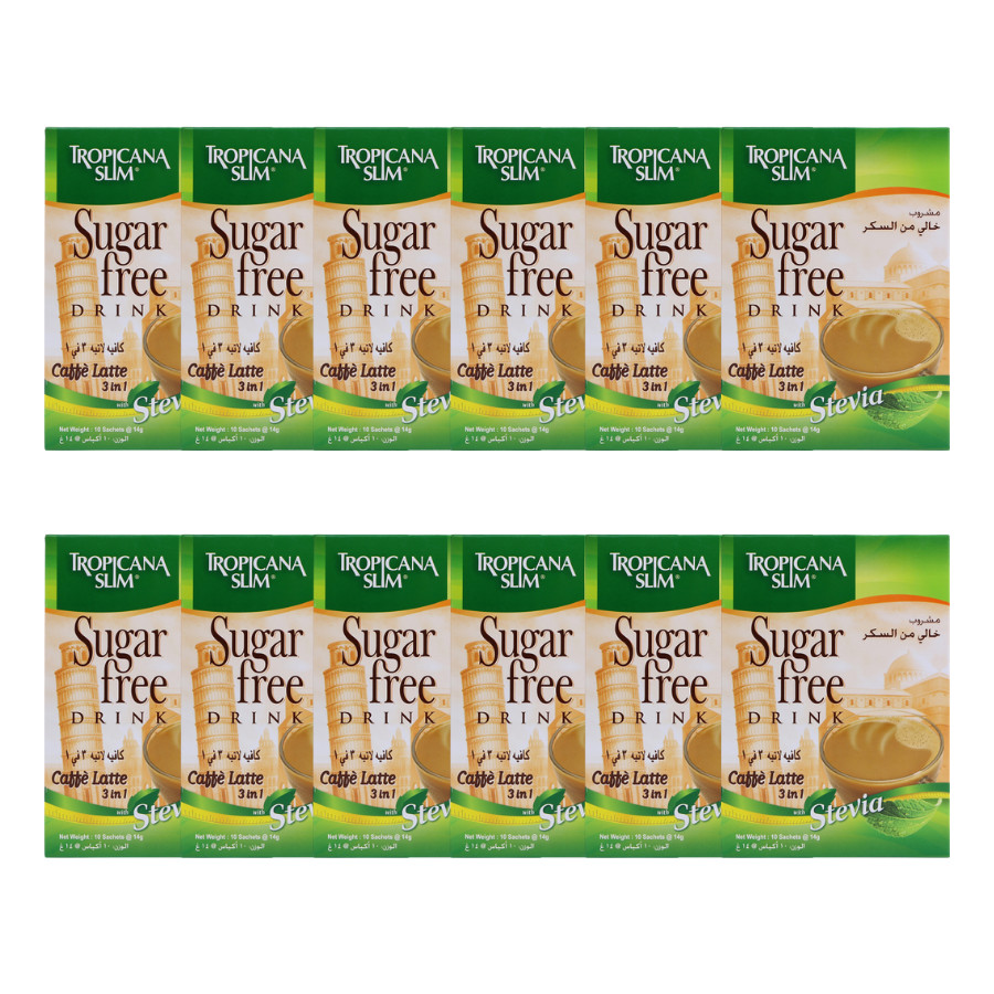 Combo 12 Hộp Cà Phê Ăn Kiêng Tropicana Slim Caffè Latte 3in1