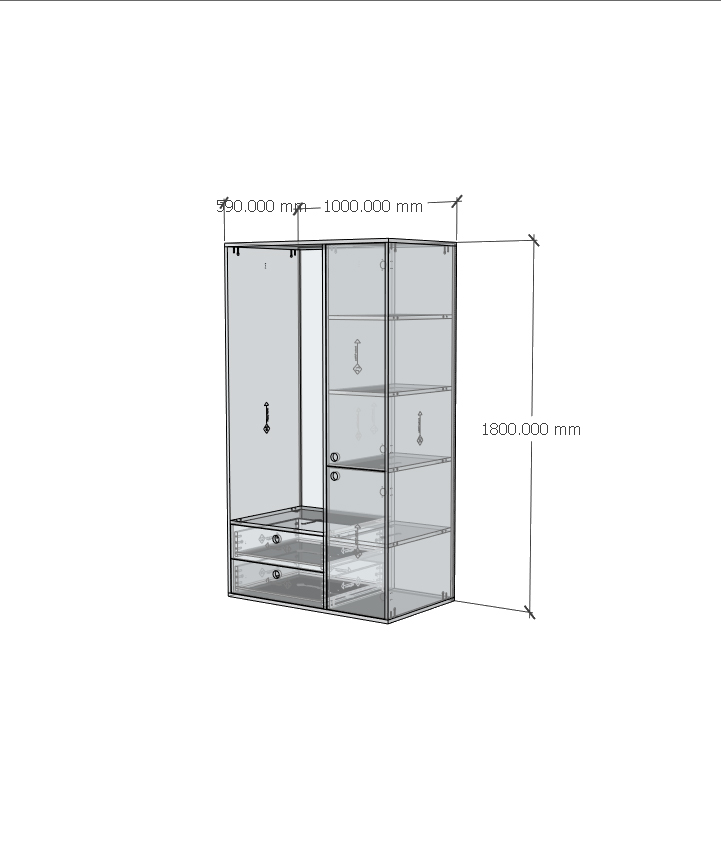 HAPPY FURNITURE , Gỗ tự nhiên , Tủ quần áo 2 cửa mở gỗ Plywood - SANARI , TCM_202 , 100cm x 59cm x 180cm DxRxC