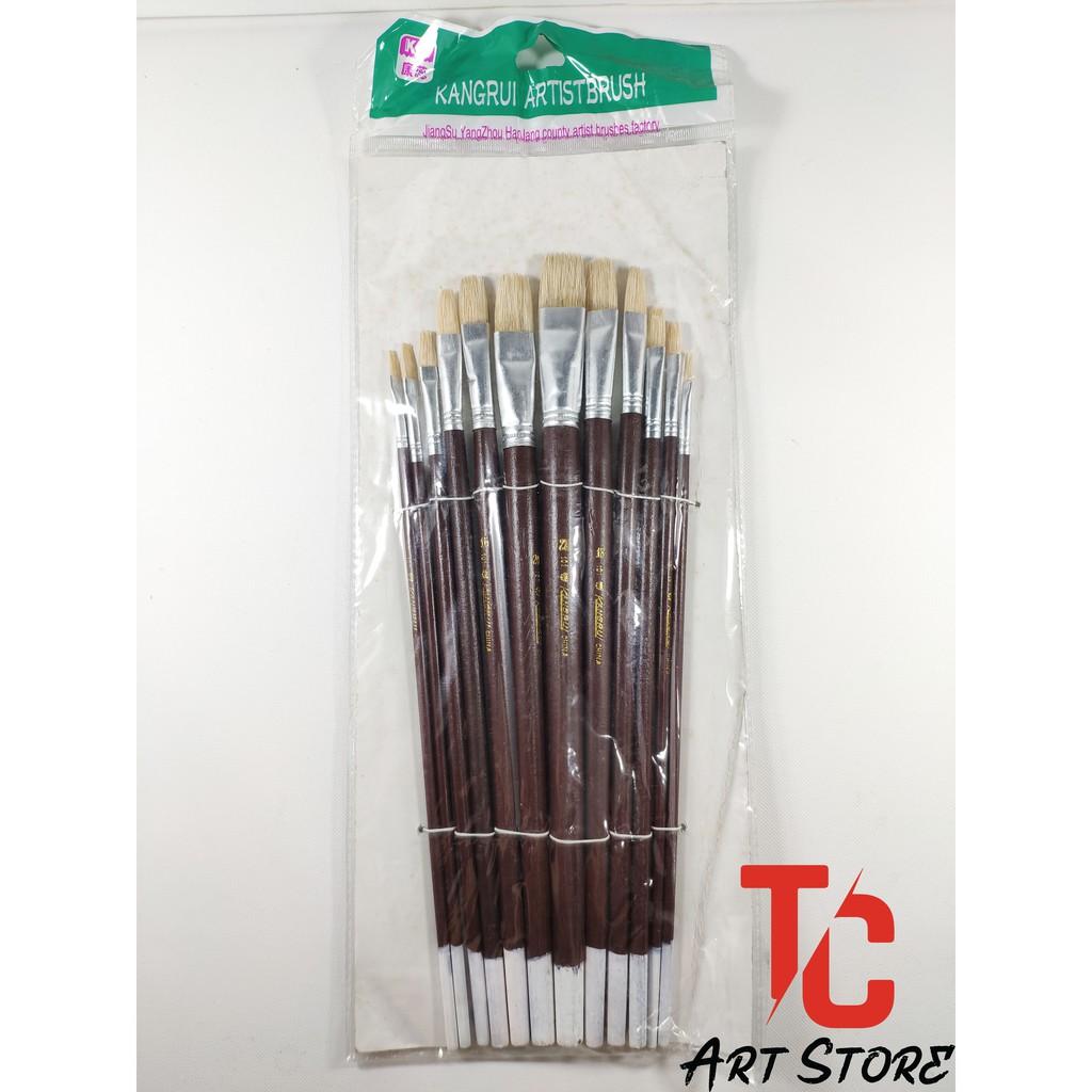 Bộ cọ KANGRUI Thân Nâu Artist brush 12 cây – Kangrui 101