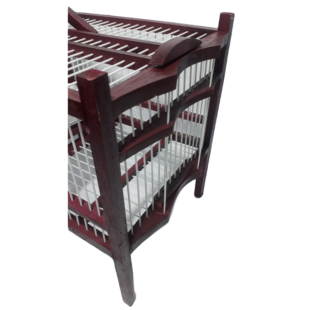 Lồng Tắm Chim Khuyên Khung gỗ nan cáp Lồng Tắm size 26 cm x 26 cm x 34 cm