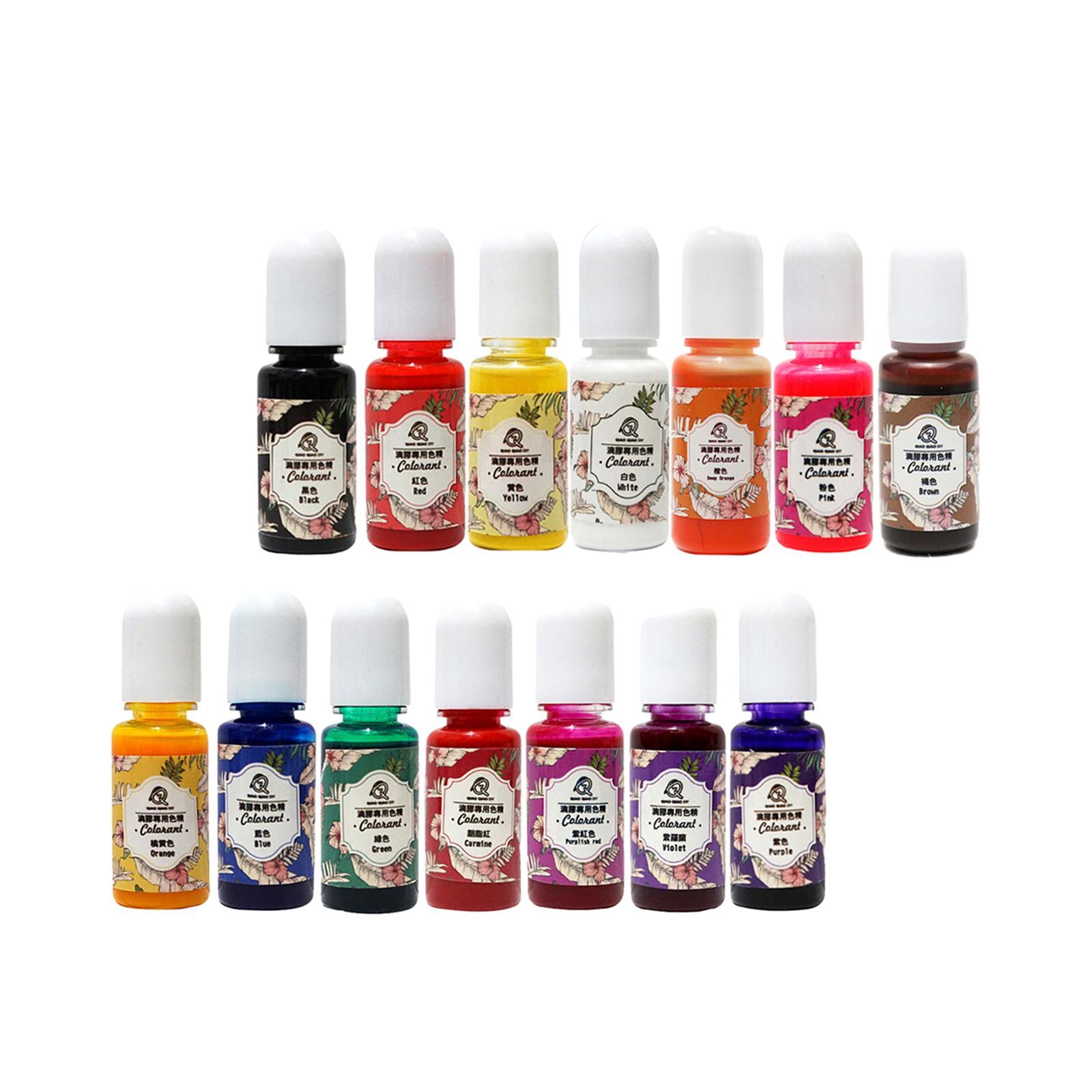 14x Epoxy Resin Pigment Liquid Epoxy Resin Dye Decoration 10ml Jewelry Making Colorant Liquid Pigment for Pendant Paint Bracelet Soap Crafts