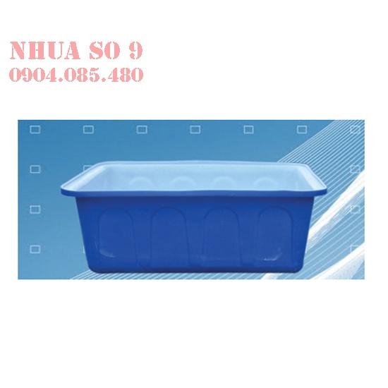 Thùng chữ nhật xanh 100 lít nuôi cá, trồng cây, đựng nước, hải sản, linh kiện phế liệu