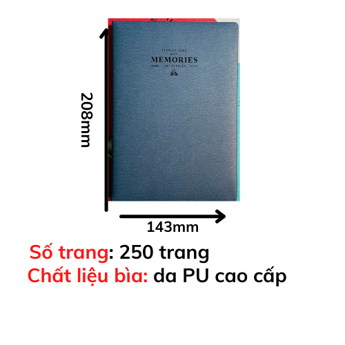 Sổ tay ghi chép A5 bìa da cao cấp nhiều màu sắc A25890