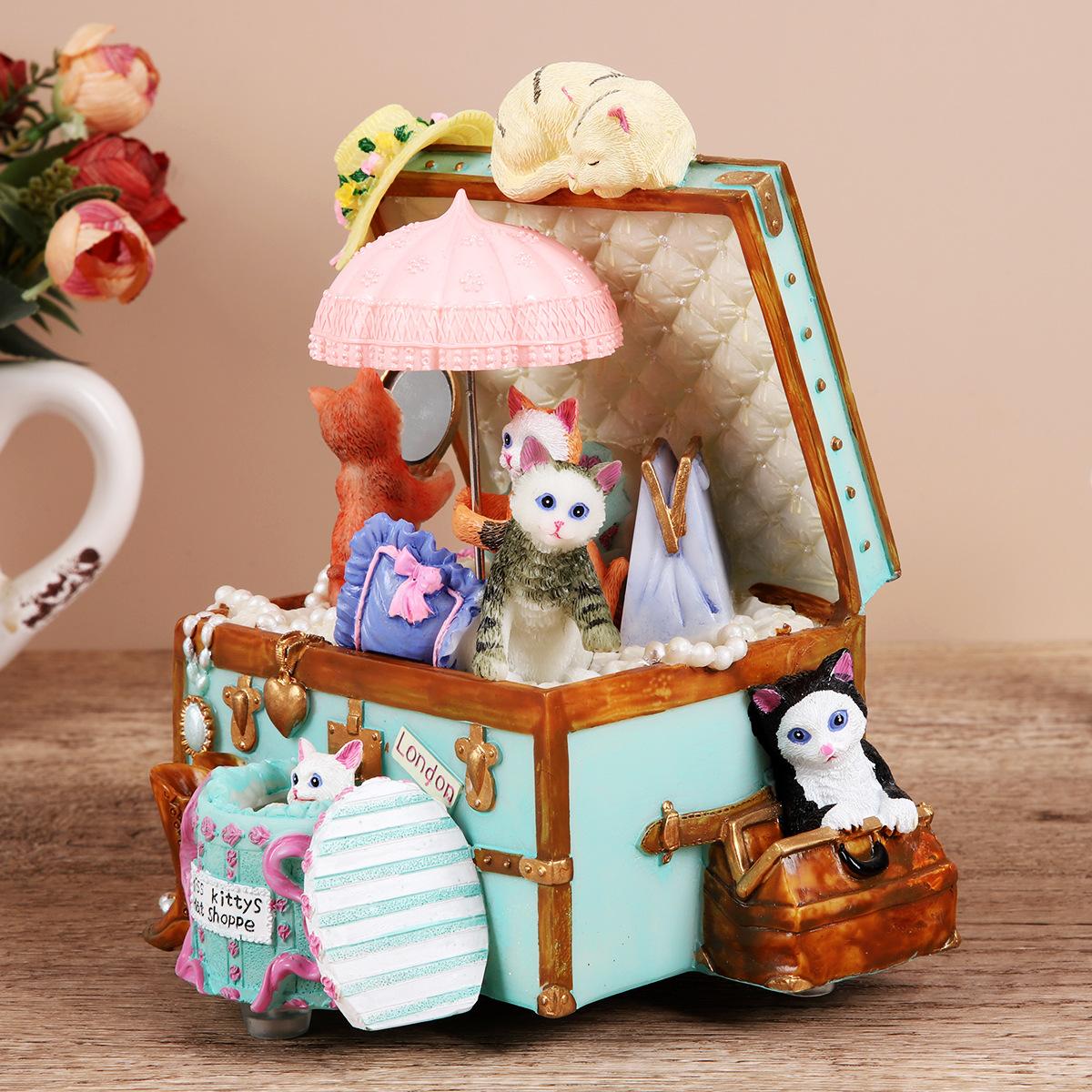 Cat Resin Đồ trang trí văn phòng Bàn trang trí nhà trang trí nhựa đồ đồ trang trí đồ trang trí dễ thương