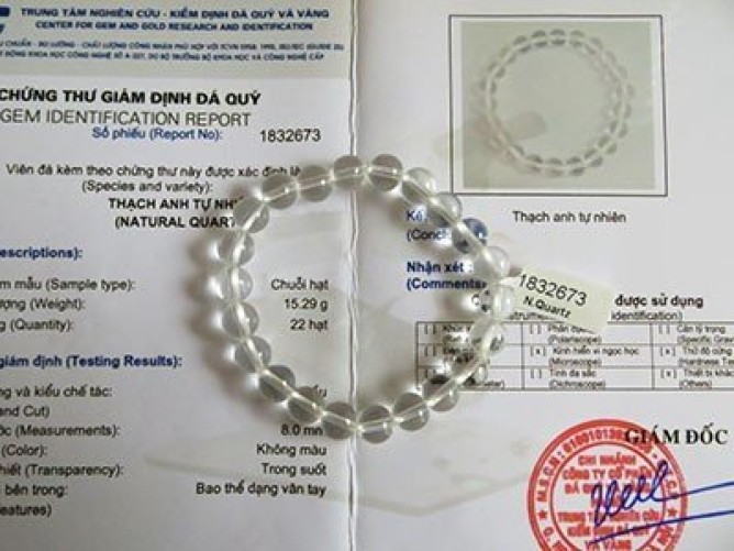 Vòng tay phong thủy đá Thạch Anh Trắng 10 ly