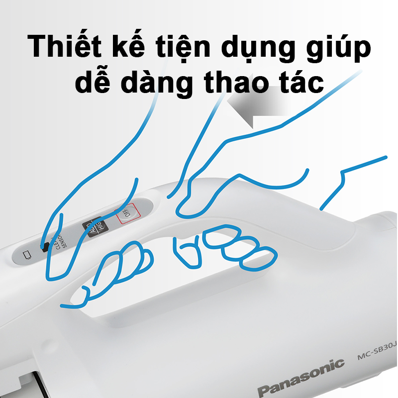 Máy hút bụi không dây cầm tay siêu nhẹ- Tích hợp cảm biến bụi mịn Panasonic MC-SB30JW049 - Hàng chính hãng