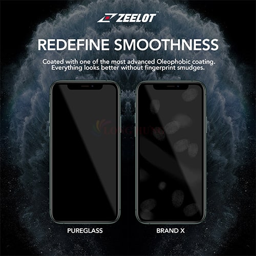Dán màn hình cường lực Full viền chống nhìn trộm Zeelot dành cho iPhone 15 Pro Max/15 Pro/15 Plus/15/14/13/12/11 - Hàng chính hãng