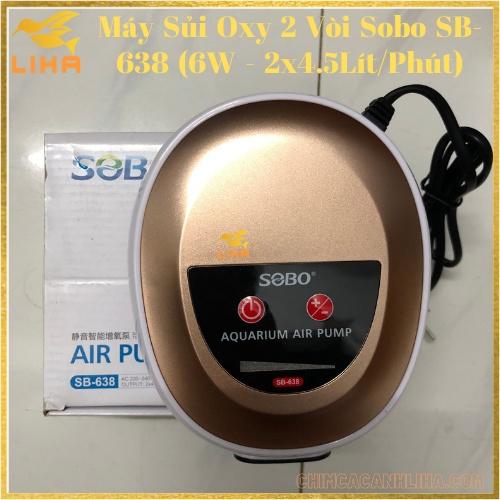 Máy Sủi Oxy 2 Vòi Sobo SB-638 - Máy Oxy Không Ồn Cho Hồ Cá