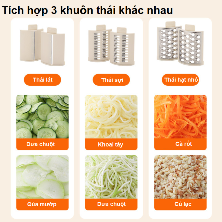 Máy Thái Rau Củ Quả Đa Năng 3 Chế Độ Thương Hiệu Septree Mỹ Cao Cấp WT-QC613 - Hàng Nhập Khẩu, Bảo Hành 12 Tháng