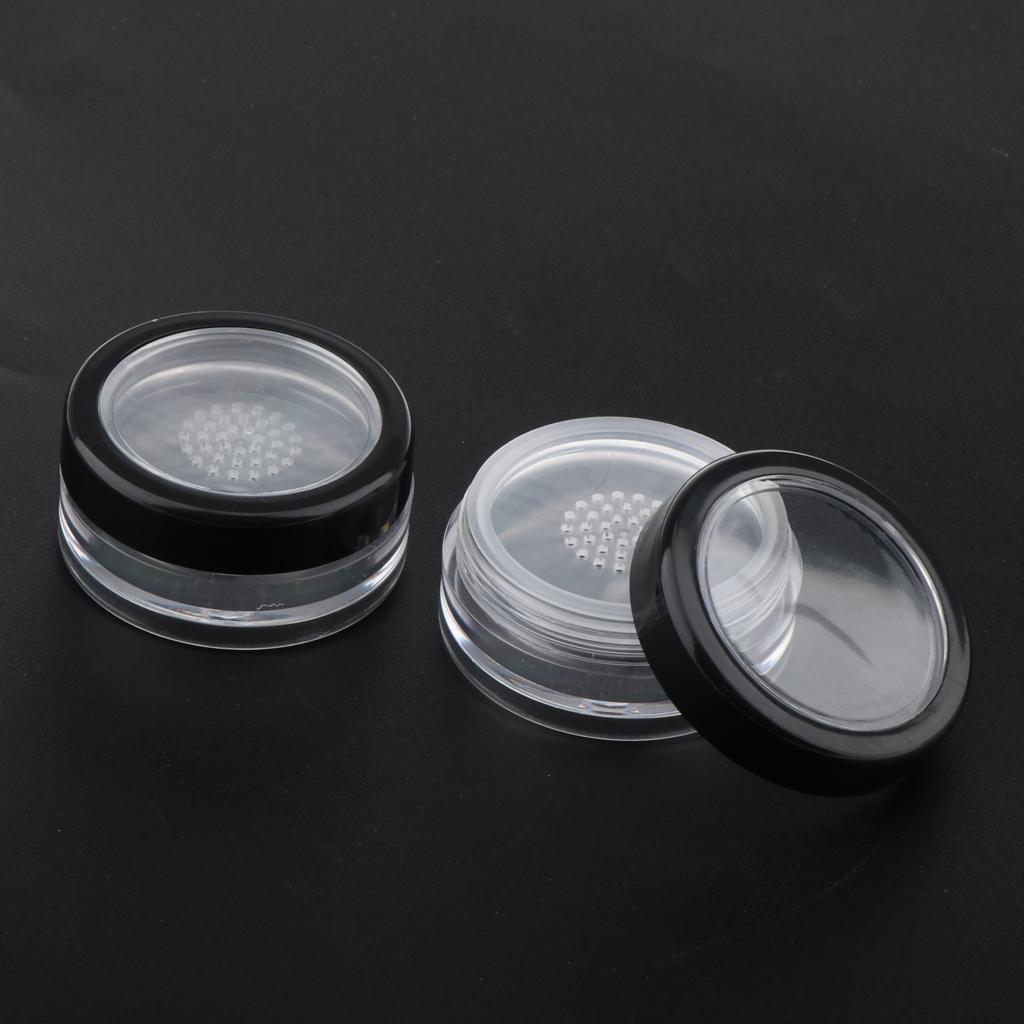10x Empty Loose Powder Container Powder Puff Case Cosmetic Storage Jars