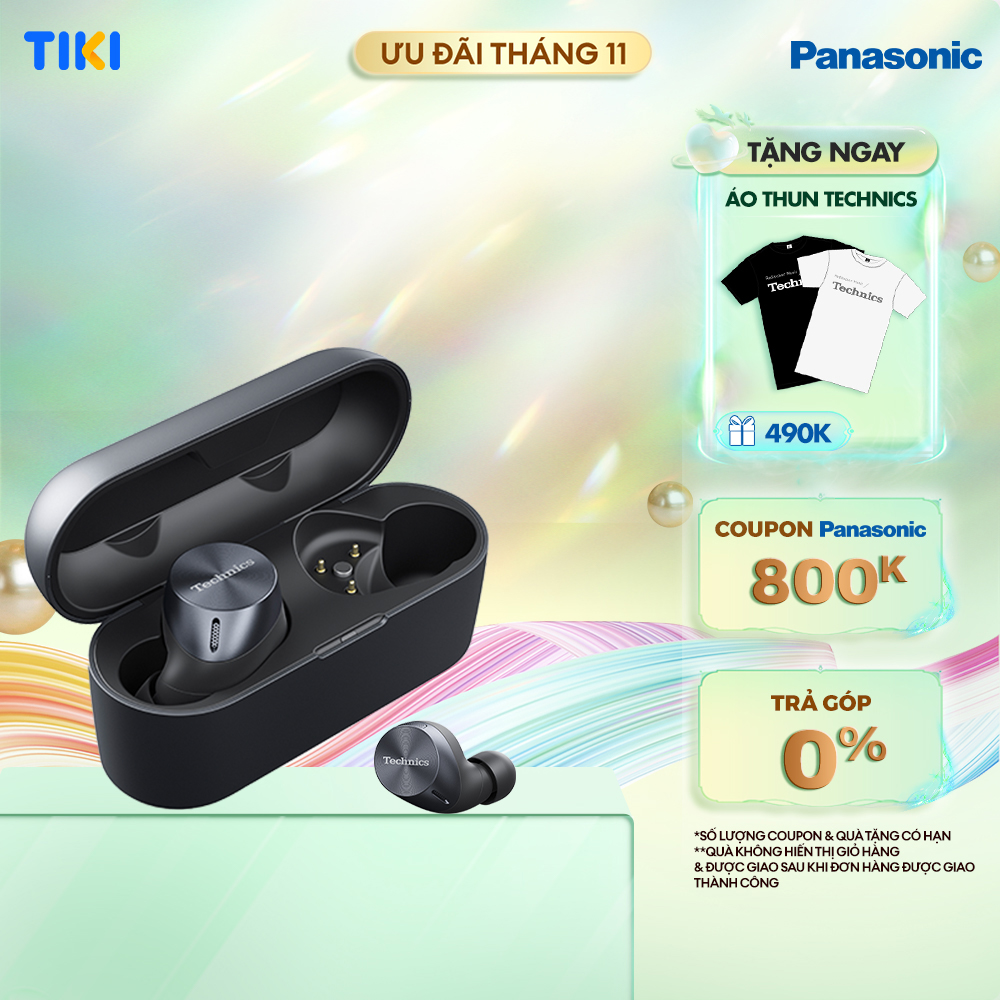 Tai nghe Panasonic Bluetooth Không dây True Wireless Technics EAH-AZ60E-K - Màu đen - Hàng chính hãng