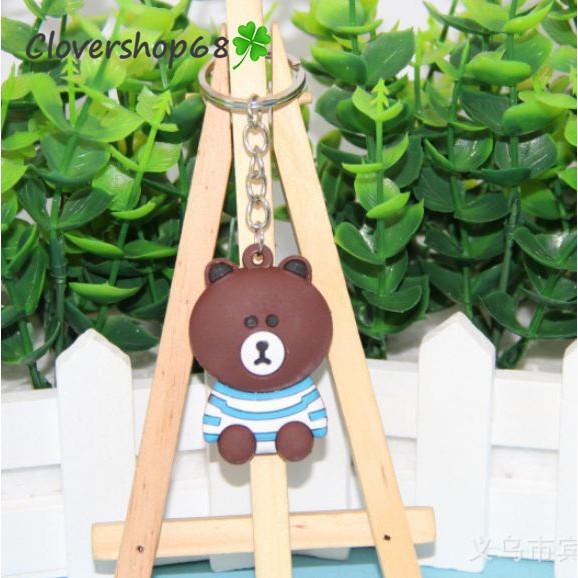 Móc khóa nhựa dẻo gấu Brown Rmic