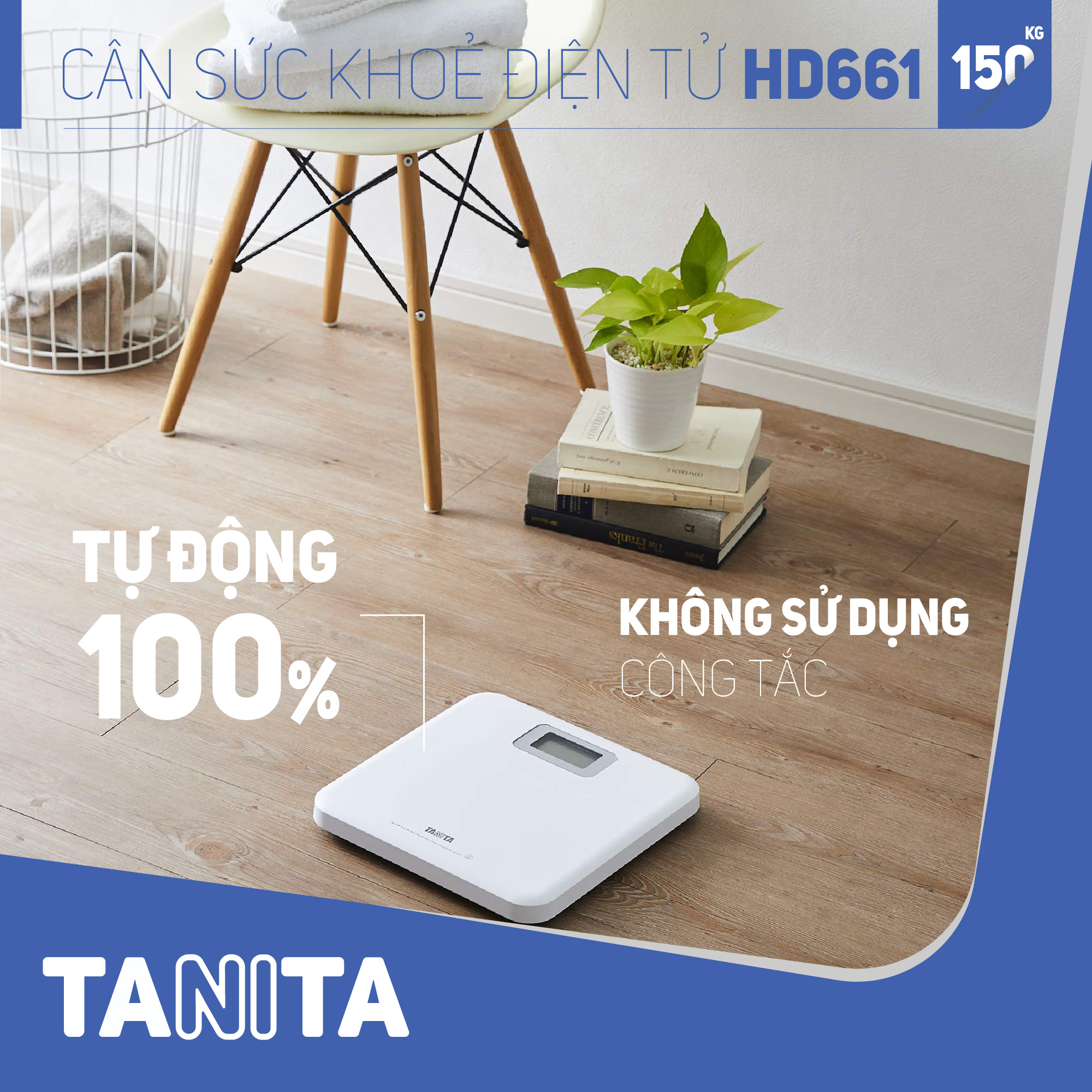 Cân sức khỏe điện tử Tanita HD661 Màu Trắng, Nhật Bản Tanita,chính hãng nhật bản,cân điện tử,cân chính hãng,cân nhật,cân sức khoẻ y tế,cân sức khoẻ gia đình,cân sức khoẻ cao cấp,120kg,130kg,150kg,Cân phân tích chỉ số cơ thể,Cân sức khoẻ mini,cân tanita