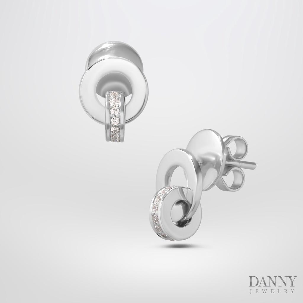 Bông Tai Nữ Danny Jewelry Bạc 925 Đính Đá CZ, Xi Vàng hồng/Rhodium BT0048