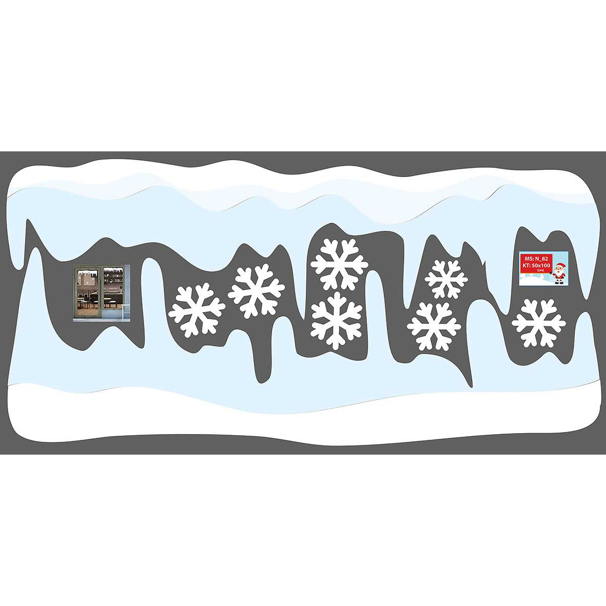 Decal trang trí giáng sinh combo số 6