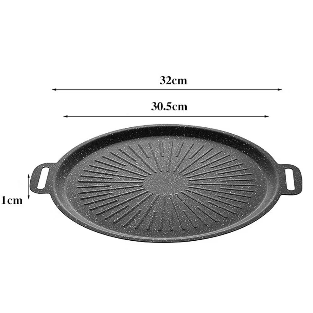 Chảo Vân Đá Nướng Không Dầu Chống Dính Size 34cm, Chảo Nướng Thịt BBQ Hàn Quốc Dùng Cho Mọi Loại Bếp - HÀNG CHÍNH HÃNG MINIIN