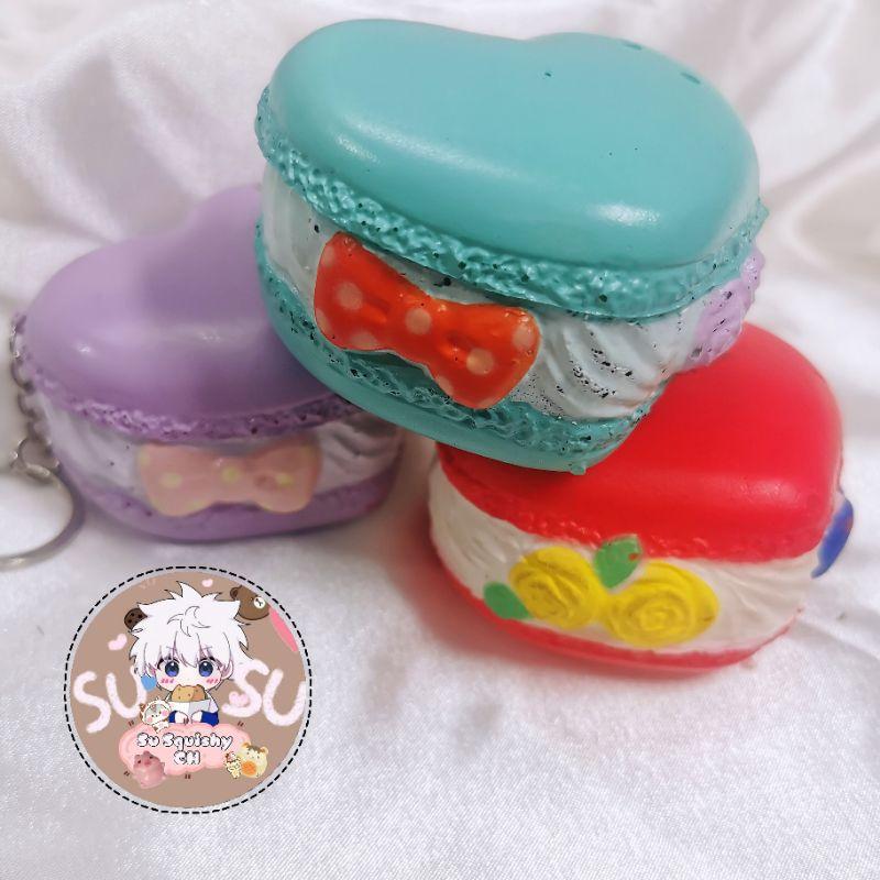 Squishy Bánh Macaron Trái Tim Disney chất đặc, slow