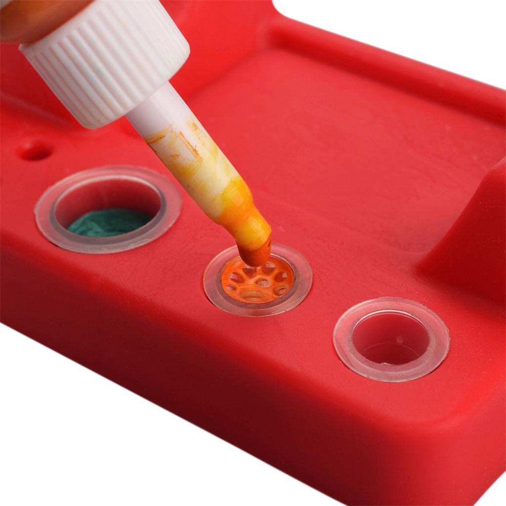 6 Hole Silicone  Ink Cup Pen Holder Stand Display Storage Rack