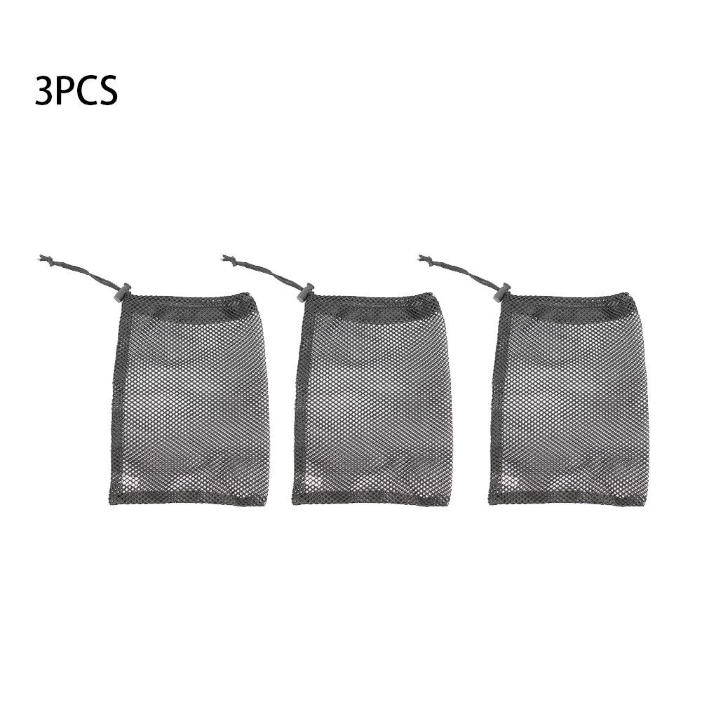 Set 3 túi lưới đựng bóng golf màu đen sức chứa lớn có dây rút
