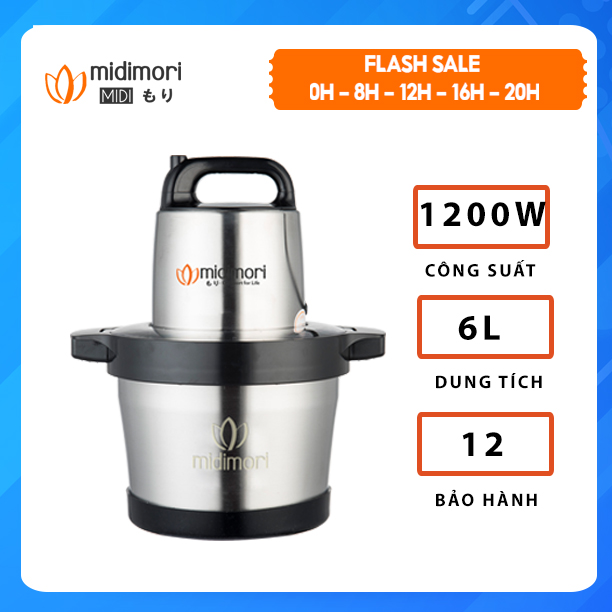 Máy Xay Thịt Inox Làm Giò Chả, Xay Cua, Xay Cá Midimori MDMR-1200 (1200W) – Hàng chính hãng