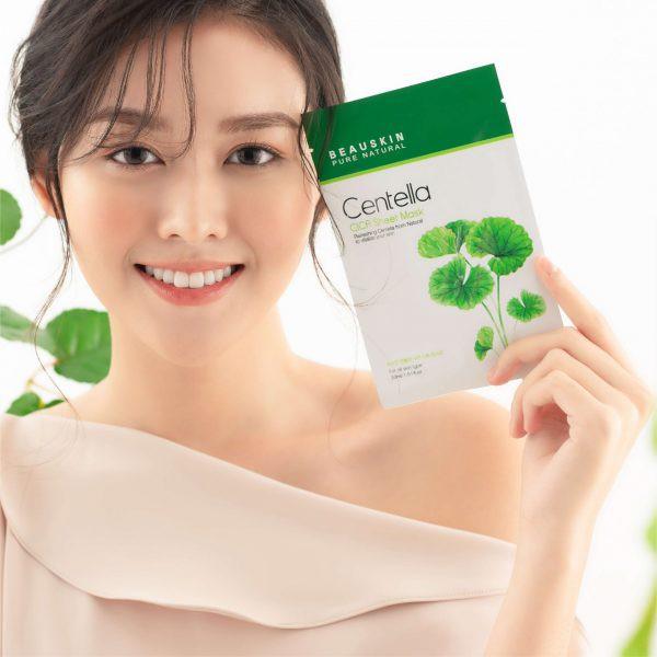 Mặt Nạ Dưỡng Ẩm BEAUSKIN Cica Centella Sheet Mask Căng Mịn, Mềm Da, Cấp Ẩm Sâu 30ml - BSMK0500110