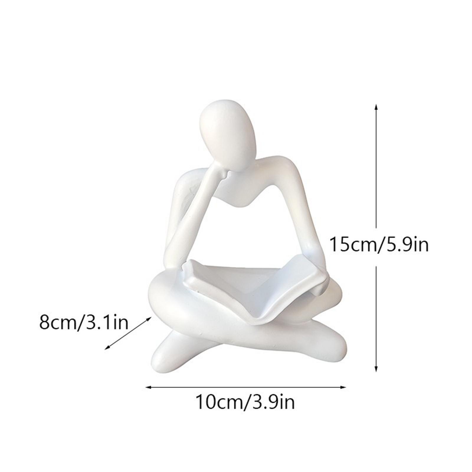 2Pcs Abstract Thinker Statue Tabletop Sculpture for Home Decor