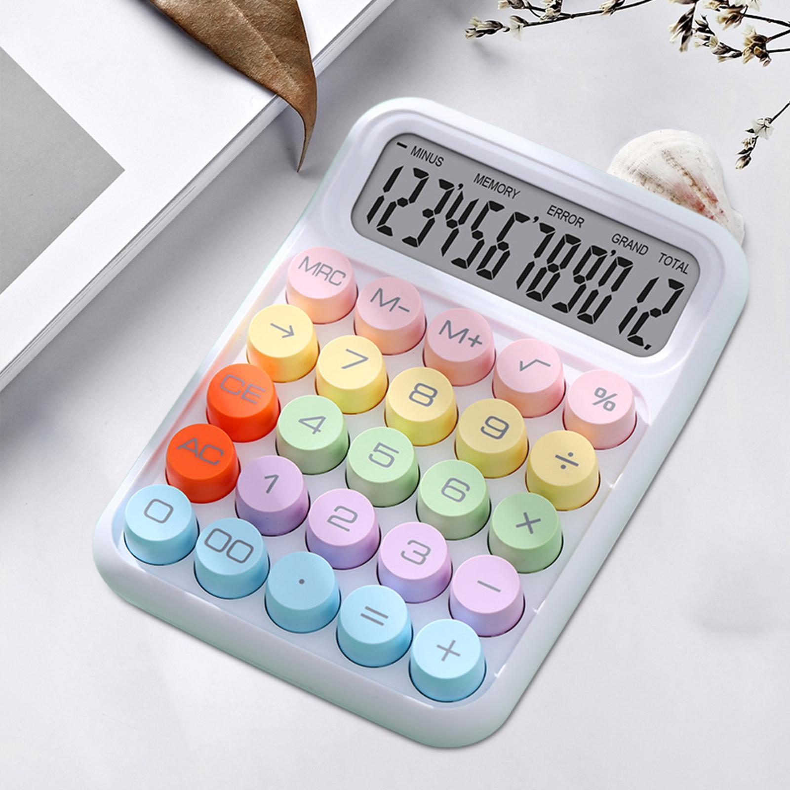 Mechanical Button Calculator Calculator Standard Calculator, with Non Slip Mat Desktop Calculator Office Calculator for Class, Home